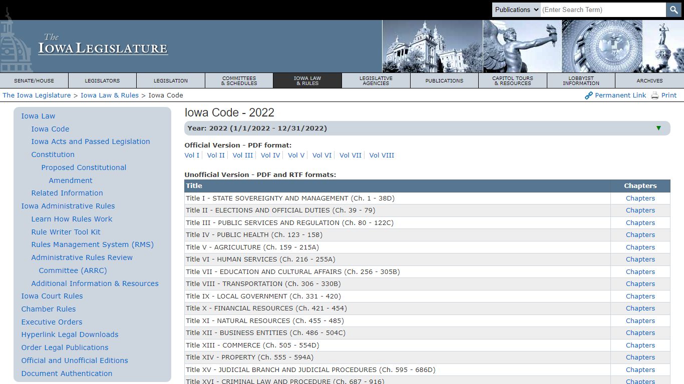 Iowa Legislature - Iowa Code