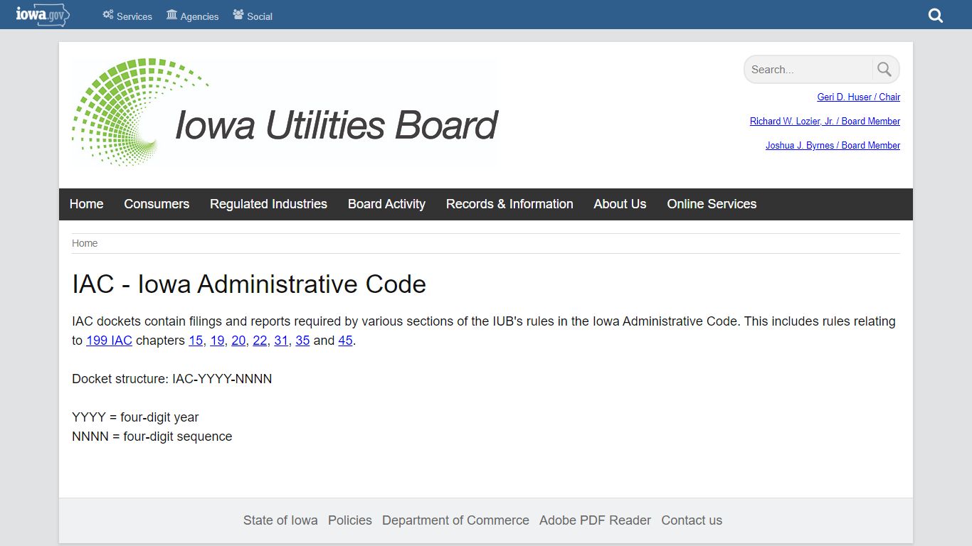 IAC - Iowa Administrative Code | Iowa Utilities Board